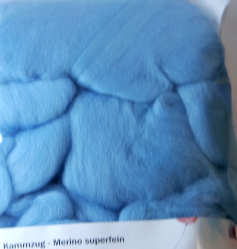 Filzwolle/Kammzug Merino Superfein 50 g Farbe hellblau