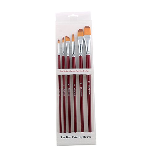 Flintronic Pinsel-Set Künstlerpinsel,Ölmalpinsel Acrylpinsel Verschiedene Größe, für Acrylfarben oder Aquarellfarben, 6 Stück - 7