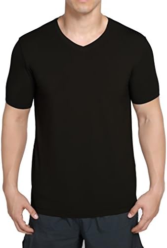 Worboo Tee Ultra Soft 95% Organic Bamboo - Men's V-Neck Undershirt - Luxury Undergarments (XX-Large, Black)