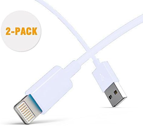 iPhone 6 Charger, High Quality and Durable Charger, Choice of size and colour Lightning Cable 8 Pin Data Sync and USB Charging Cord for iPhone 6 / 6 Plus / 6s / 6s Plus, iPhone 5 / 5s / 5c , iPad Air / Air 2 / Mini / iPod Touch 5th / 7th Generation (2 x 1 M, WHITE)