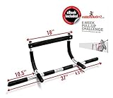 Functional Fitness Basic Free Standing (No Holes Needed) Pull Up / Chin Up Bar - + Multi-Exercise Training Manual. Removable Safe Padded Pullup / Chinup Bar is Doorway Safe. 100% Satisfaction Warranty. At Home Training For The Entire Upper Body.