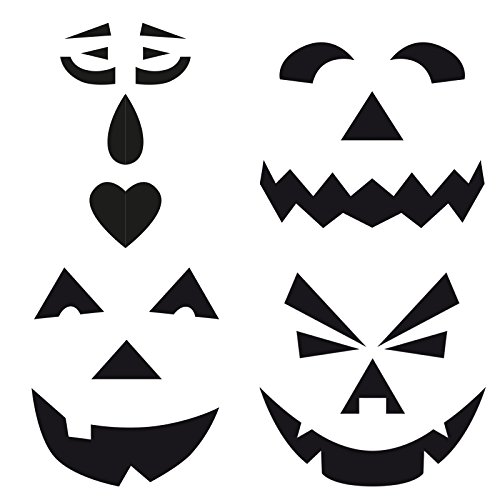 Westmark Dekorations-Schnitz-Set für Kürbisse und Melonen, 4-tlg., Mit Schnitz-Vorlagen, Rostfreier Edelstahl/Kunststoff, Halloween, Schwarz/Silber, 51282260 - 2