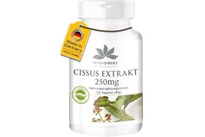 ‎HERBA DIREKT Cissus Kapseln - Cissus Quadrangularis Extrakt 250mg - 20% Ketosterone - 120 Kapseln | HERBADIREKT by Warnke Vitalstoffe - Deutsche Apothekenqualität