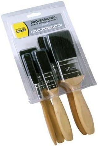 Fit For The Job 5 piece Professional Paint Brush Set For A Smooth Finish with Emulsion, Gloss and Satin Paints on Walls, Ceilings, Furniture, Wood & Metal - contains 0.5", 1", 1.5", 2", 2.5" Brushes