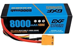 DXF 4S 8000mAh 15,2V 130C Custodia rigida per batteria al litio ad alta capacità con spina XT90 per auto RC a scala 1:8, Aereo RC di rotori multipli, elicottero RC, Barco RC