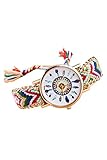 Armbanduhr - SODIAL(R) Damen Goldkette geflochtenes Armband-Armbanduhr Farbe No.7