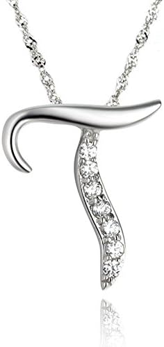 Paialco Trend Diamante Initial Pendant Necklace Fashion Chain 25 1/2 Inches Long Letter T
