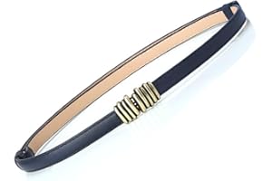 YIWEIYA Womens Faux Leather Skinny Belt Skinny PU Leather Adjustable Slim Thin Waistband Belts with Metal Buckle for Ladies Jean Dress Slim Belt