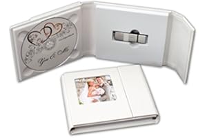 ELEGANTDISK Leder CD/USB-Case 16x13 cm mit Bildfenster. Weiß, Schwarz, Grau (01. White)