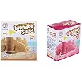 RATNA'S Wonder Sand with Tray for Play - Smooth Sand for Kids (Brown & Pink, 500 Grams Each)