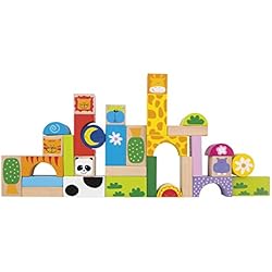 ColorBaby - Juegos bloques animales, madera, 32 piezas (42739)