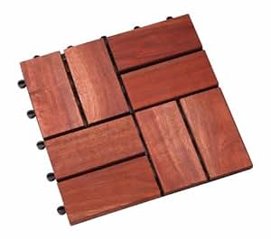 Holzfliesen Terrassenfliesen Eukalyptus 10er-Pack 30x30cm: Amazon.de