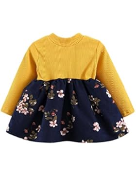 Kobay Nettes Kleinkind-Baby-Blumen-gestricktes langes Sleeved Prinzessin-Kleid