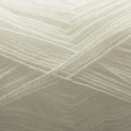 King ColeBig Value Baby 3 Ply Super Soft Acrylic Wool Knitting Yarn White 100g