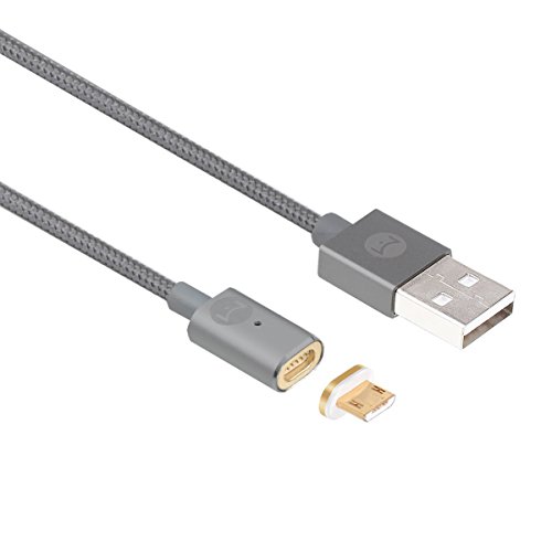DigitalOME Magmi Pro Cable con im n magn tico con dos conectores Micro Usb 2 0 para Samsung Sony Xiaomi LG HTC - 1 2m 2 4A Color Gris DigitalOME Magmi Pro Cable con im n magn tico con dos conectores Micro Usb 2 0 para Samsung Sony Xiaomi LG HTC - 1 2m 2 4A Color Gris