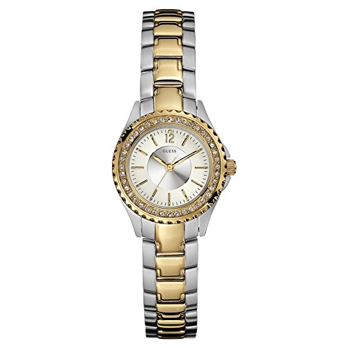 Guess Women's Quartz Watch with Black Dial Analogue Display Quartz Silicone W11068L2