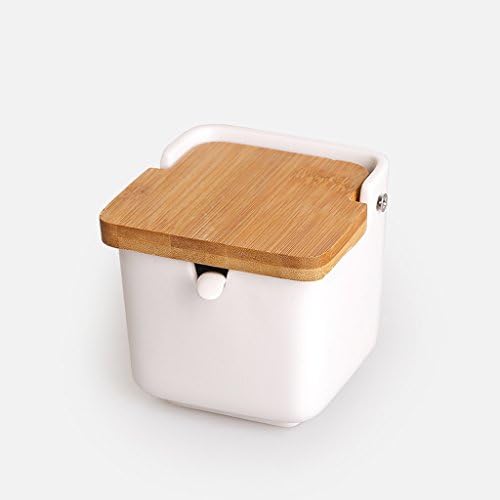 YVAU Seasoning bottle Open Lid Ceramic Seasoning Tank Salt Jar Single Seasoning Tank Creative Home Seal Dressing Box (1 Assembly)