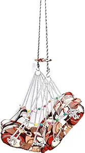 SHREY & SANK Cotton Swings Hanging Hammock Suitable for Indoor, Outdoor, Balcony, Home, Bedroom with Safety Belt