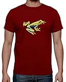latostadora - Camiseta Rana Loca para Hombre Rojo S