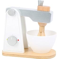 Small Foot 10595 Batteur en bois, accessoires pour la cuisine des enfants, avec partie supérieure mobile et bol agitateur, à partir de 3 ans