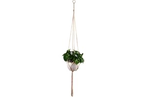 RAMGLYO Suspension Macramé pour Plantes - Style Boho - Panier Suspendu Intérieur/Extérieur - Décoration Murale, Plafond, Balcon - Pour Fleurs et Plantes - Beige Naturel