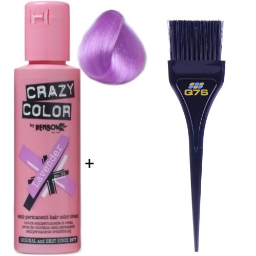Crazy Color Semi-permanent Hair Colours with ® Q7S TM Tint Brush (Lavender)