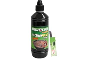 MAGAZZINI GM Diavolina Accendifuoco Liquido,N.1 in Italia, Accenditori per Accensione Istantanea Pratica Sicura per Camino, Stufa, Legna, Barbecue con Accendino GM (1, Accendifuoco 750ml)