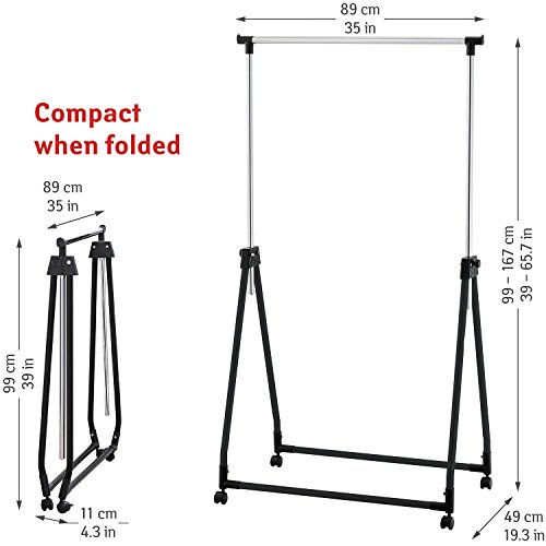 Tatkraft Halland Faltbare Kleiderständer Klappbar Stahl Verchromt Höhenverstellbar 99-167 cm - 3