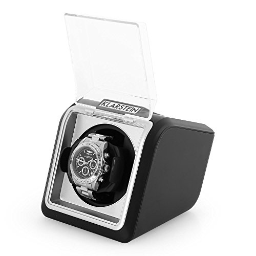 Klarstein 8PT1SR eleganter Uhrenbeweger Watchwinder (linkslauf/rechtlauf, Sichtfenster, Kunstleder, flüsterleise) schwarz - 4