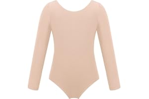 Freebily Body Ginnastica Artistica Bambina Maniche Lunghe con Fascia Colorata Leotards Dancewear Tuta Sportiva Vestito Ballerina Danza Classica da Balletto Abito Ballo