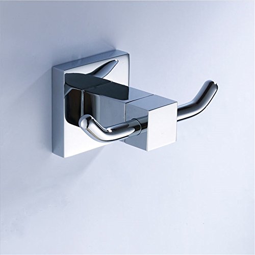Aothpher Messing verchromt Handtuchhaken, Modern Chrom Handtuch Kleiderhaken Luxus Quadrat Badezimmer Zubehör