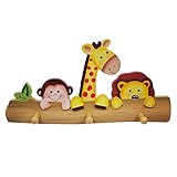 Fantasy Fields by Teamson Sunny Safari Childrens Wooden Bedroom Coat Peg Hanging Hooks W-11637A