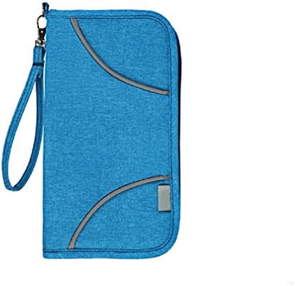 TJBGADIEMS Cash Holder Wallet Travel Purse for Women Wallets Travel Purse Holder for Travel Passport Document Holder Travel Organiser Travel Wallets Bags Mens Wallet with Strap Documents Case Blue