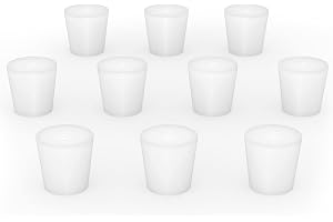 stonylab Silikon Gummipropp, Vit konisk Labbtätning Silikonproppar Gummipluggar (10-Pack, 5#)