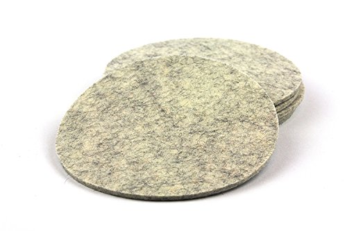 NordernArt Untersetzer rund 10cm für Gläser 6er Set, zum Schutz Ihrer Oberflächen, 100% natur Wollfilz, Getränke-Untersetzer für Wohnzimmer Bar Küche, edle Farbe wählbar (Marmor) - 2