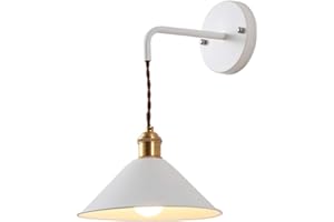 Mengjay Moderno Industriale Lampada da parete Applique da Parete Metallo Vintage Applique Industrial Lampada a corridoio Retro Lampade per Illuminazione da parete per salotto(Bianco)
