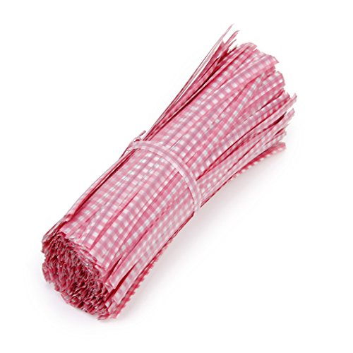 Ca. 500 Stk. Twist Band für Violoncello Hochzeit Partei Candy Tasche oder Allgemeine Verwendung (Rosa) - 3