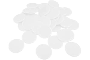 zalati Lot de 100 jetons de poker vierges en plastique 19 mm pour Texas Hold Em Poker, jeux de cartes, soirée casino, apprentissage des mathématiques, grands marqueurs de bingo – Blanc