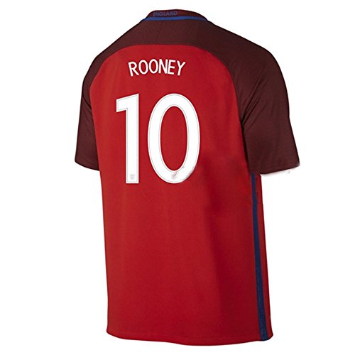 2016 UEFA Euro Cup England 10 Wayne Rooney Away Fußball-Trikot in Rot xl rot