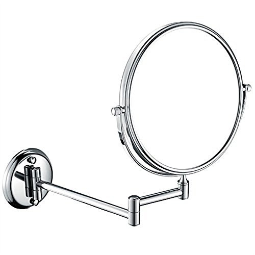 HQdeal Vergrößerung Doppelseitige Schwenkbare Schminkspiegel Wandspiegel Badspiegel Kosmetikspiegel Erweiterung Faltende Rasierspiegel Make-up-Spiegel- Chrom Finish