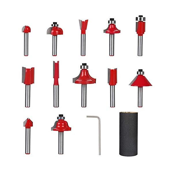 flintronic® Fräser-Set, Fräsen Werkzeug Set Holzkoffer Geschmiedeter Werkzeugstahl Oberfräser Holzschneider Holzbearbeitung – Bild 3