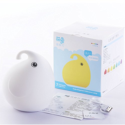 Preisvergleich Produktbild LED Kind Bunt Kieselgel Induktion Elefant USB Nachtlicht , 0.4
