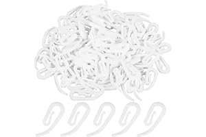 EveryHome 100 Pack White Plastic Curtain Hooks 2.8 by 1.2 cm for Window, Door and Shower