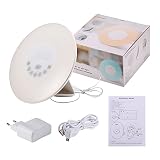 Wecker Lichtwecker Geschenk Wake Up Light Wecker mit Licht ,7 Wecktöne (6 Naturklänge und Radio), 7 Lichtfarben,10 Helligkeitstufen, Sonnenaufgangssimulator, Nachtlicht mit FM Radio, Geschenke für Kinder oder Erwachsene - 7
