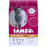 Iams Senior Trockenfutter (für ältere Katzen ab 7 Jahre mit viel Huhn, enthält viel hochwertiges tierisches Protein), 850 g