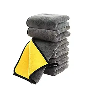SOFTBATFY Ultrasoft, Large, Thick and Quick Drying Car Microfiber Cleaning Cloth Towel 800GSM Polishing Waxing Auto Detailing Cloth 6 Pack 16 x 16inches  ˆ6pack,16 x 16inches   