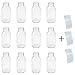 Produktbild 12 Stück kleine Vasen 10,5 cm Mini Flaschen Glas + 12 Klebestreifen extra stark haftend GRATIS zum selbst dekorieren