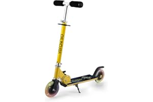 QIUYO Roller Kinder 4-7 Jahre, 2 LED Leuchtende Räder Kinderroller für Mädchen Jungenr, 3 Höhenverstellbare & Klappbar, Scooter für Kinder mit Ständer