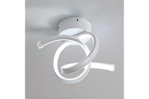 Osairous Plafoniera LED Soffitto, Lampada da Soffitto 18W 2080LM, Plafoniera LED Design Curvo per Soggiorno, Cucina, Camera da Letto, Diametro 31cm, Luce Bianca 6500K