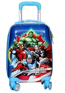 Swarn Kids Polycarbonate Cartoon Print 16 Inches Blue Ultimate Avengers Suitcase/Trolley Bag for Girls and Boys